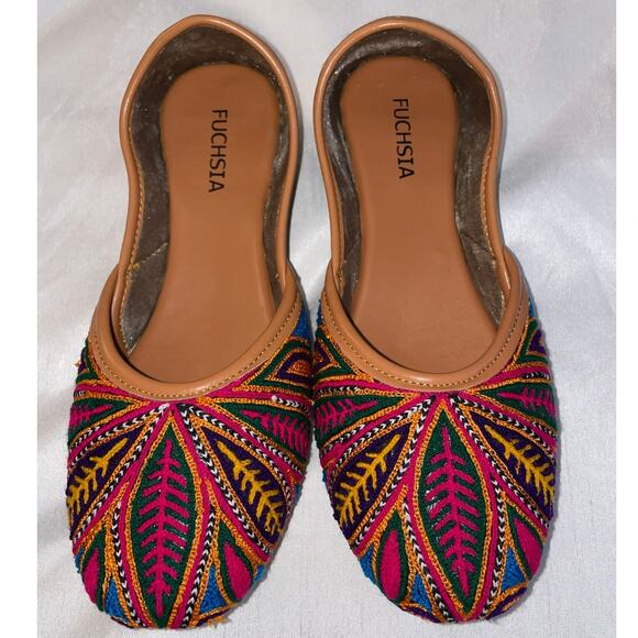 Fuchsia Olivia Embroidered Ballet Flats - Size 6R -‎ New without Tag - Picture 1 of 10